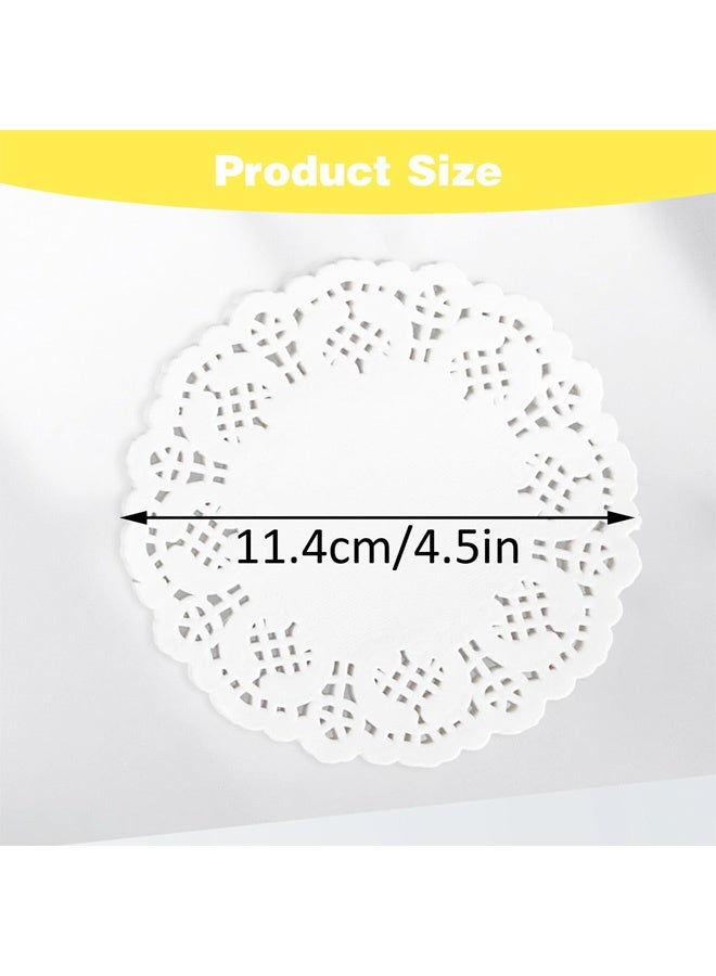 150 Pieces Paper Doilies, Round Paper Doilies, 4.5 Inch Doilies for Food, Disposable Lace Paper Doilies for Tables, Round Paper Placemats Bulk for Cakes Desserts Crafts, Wedding Tableware - Image 5